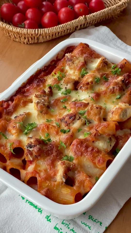 奶香浓郁芝士焗番茄鸡肉意面