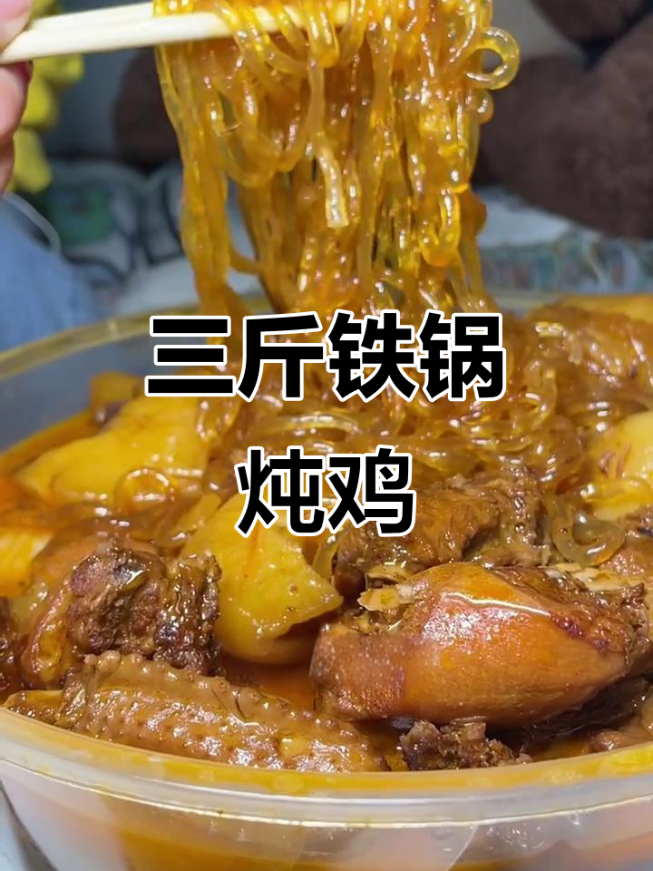 沈阳铁锅炖大快朵颐,三斤小笨鸡配干豆腐和粉条