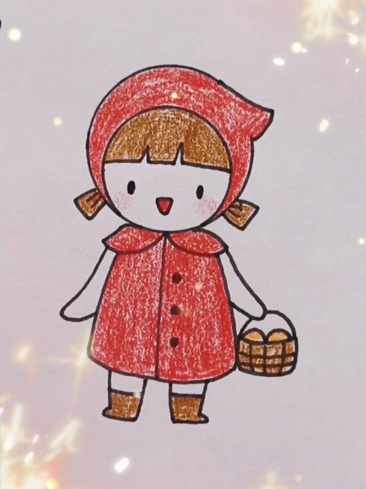 小红帽简笔画