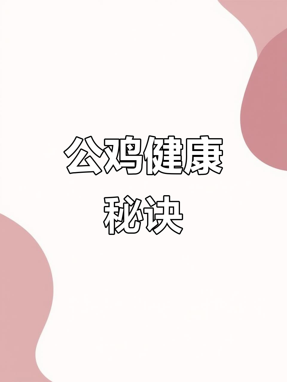 每天喂水加点它,公鸡冠红毛亮不生病