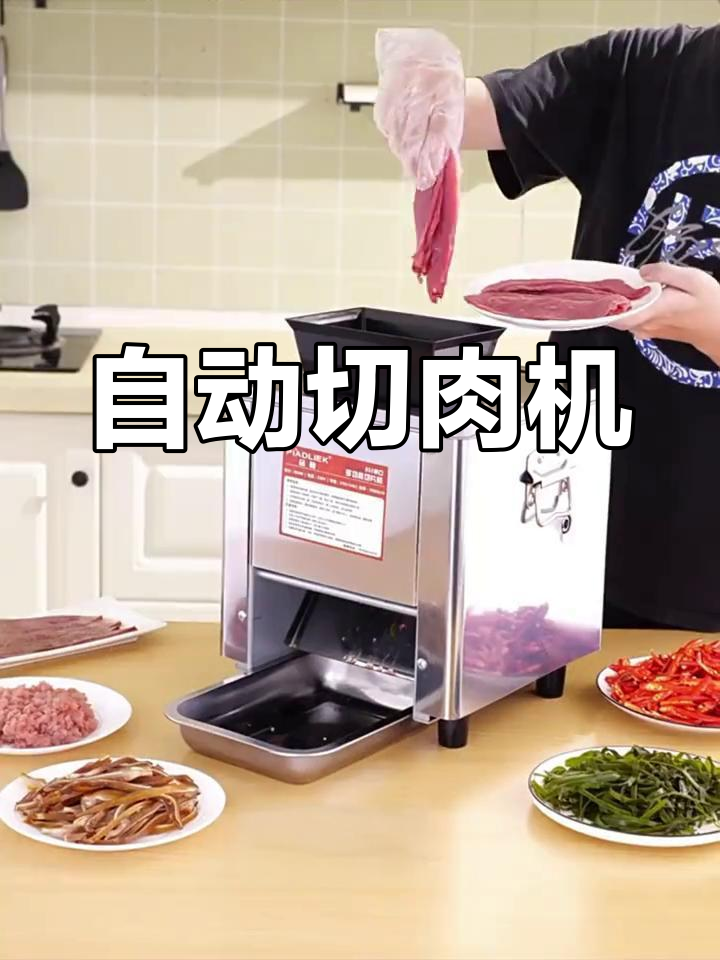 家用电动切肉机,不锈钢材质,自动切片绞肉