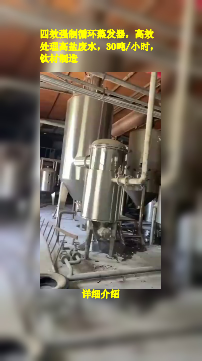 四效强制循环蒸发器,高效处理高盐废水,30吨/小时,钛材制造