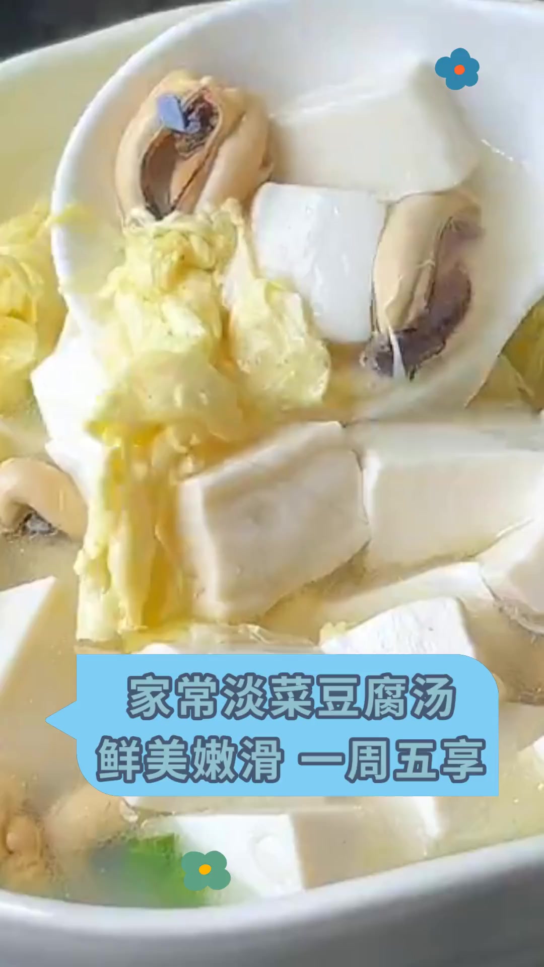 家常淡菜豆腐汤 鲜美嫩滑 一周五享