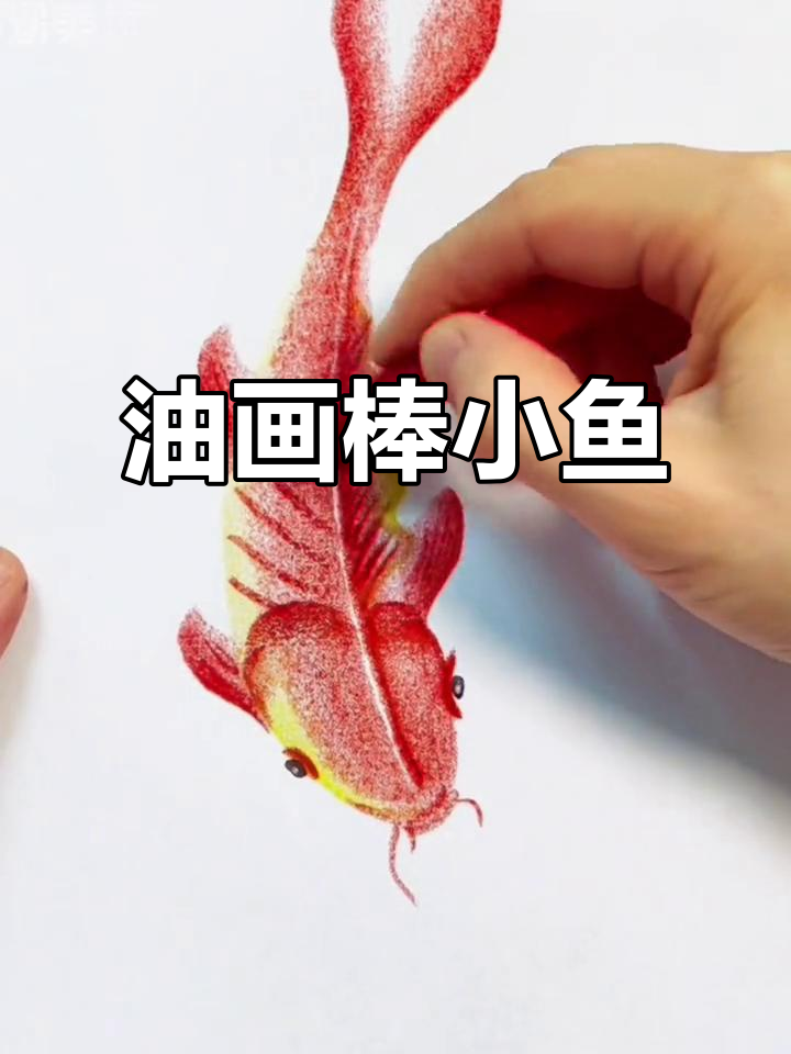 用油画棒画一条简单又有趣的鱼,快来一起动手试试!
