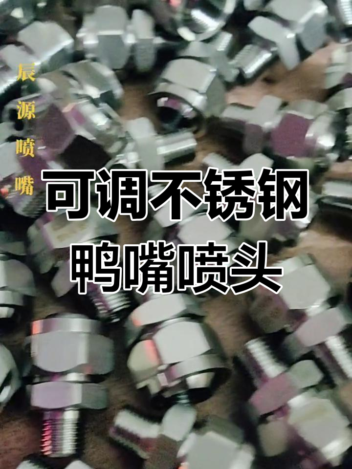不锈钢鸭嘴喷头展示:可调扁口设计,清洗冷却更高效