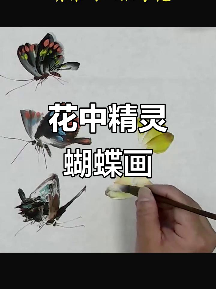 轻松学会花中精灵蝴蝶画法,国画技巧大揭秘