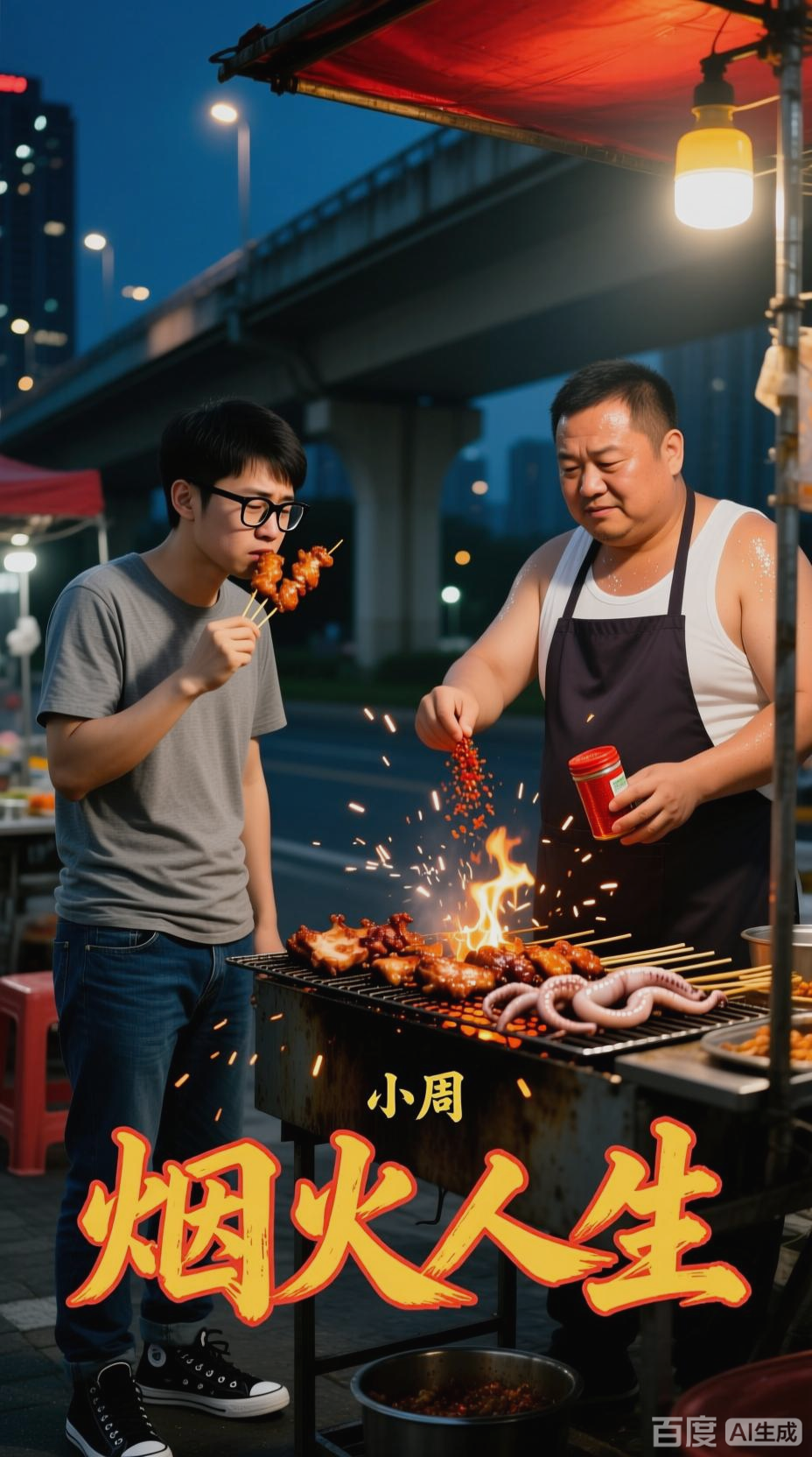 深夜烧烤摊的烟火人生