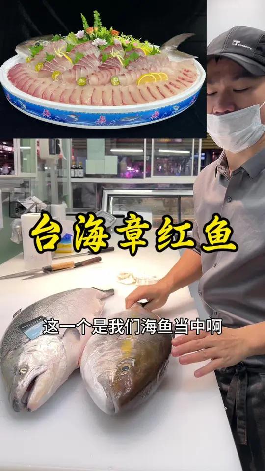 台海章红鱼,白身鱼刺身中性价比之王,油脂丰富,口感细腻
