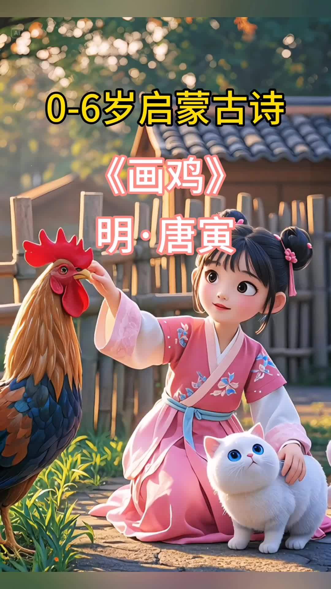 《画鸡》是一首题画,描绘了雄鸡的优美高洁的形象,赞颂了轻易不鸣,鸣则动人的品格,也表现了诗