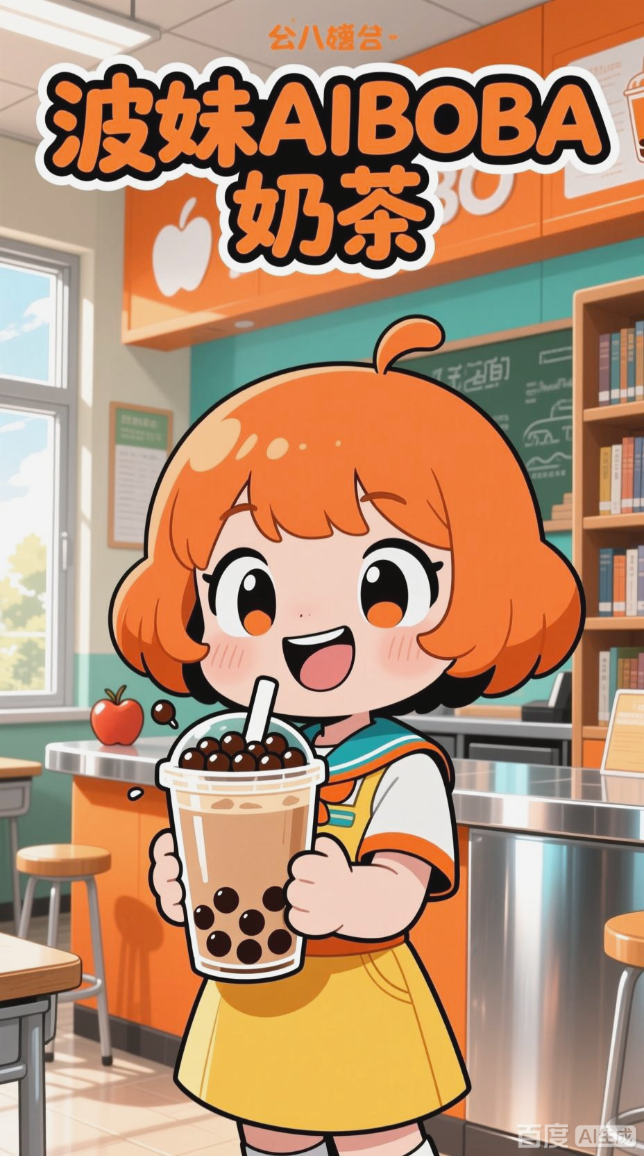 波妹AIBOBA奶茶，大学生的动画风之选
