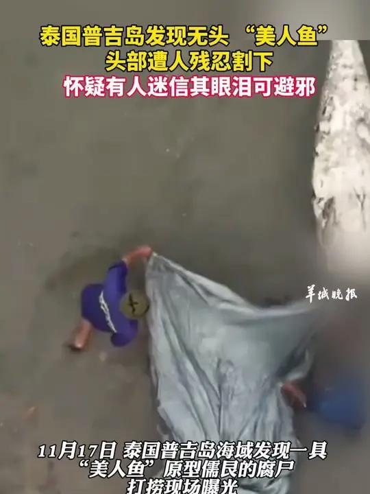 泰国普吉岛发现无头 “美人鱼” 头部遭人残忍割下 怀疑有人迷信其眼泪可避邪