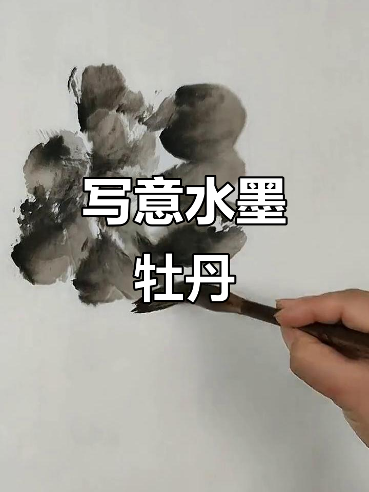 水墨牡丹花头画法,轻松掌握写意技巧