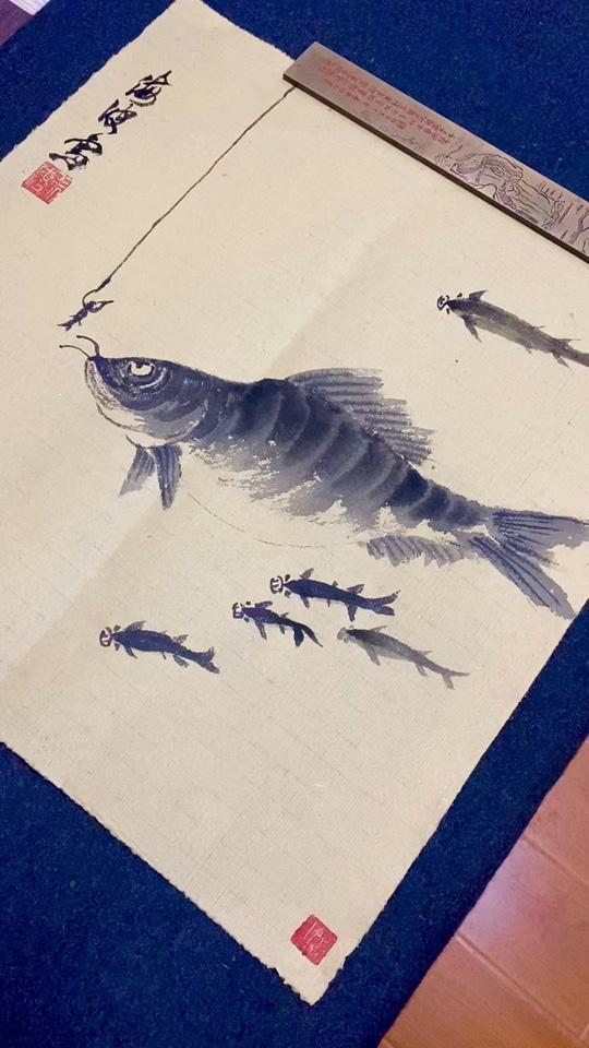 国画习作:鱼乐图。感受国画的意境之美 写意花鸟