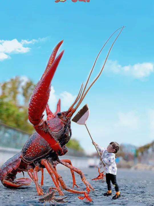 小龙虾创意照片
