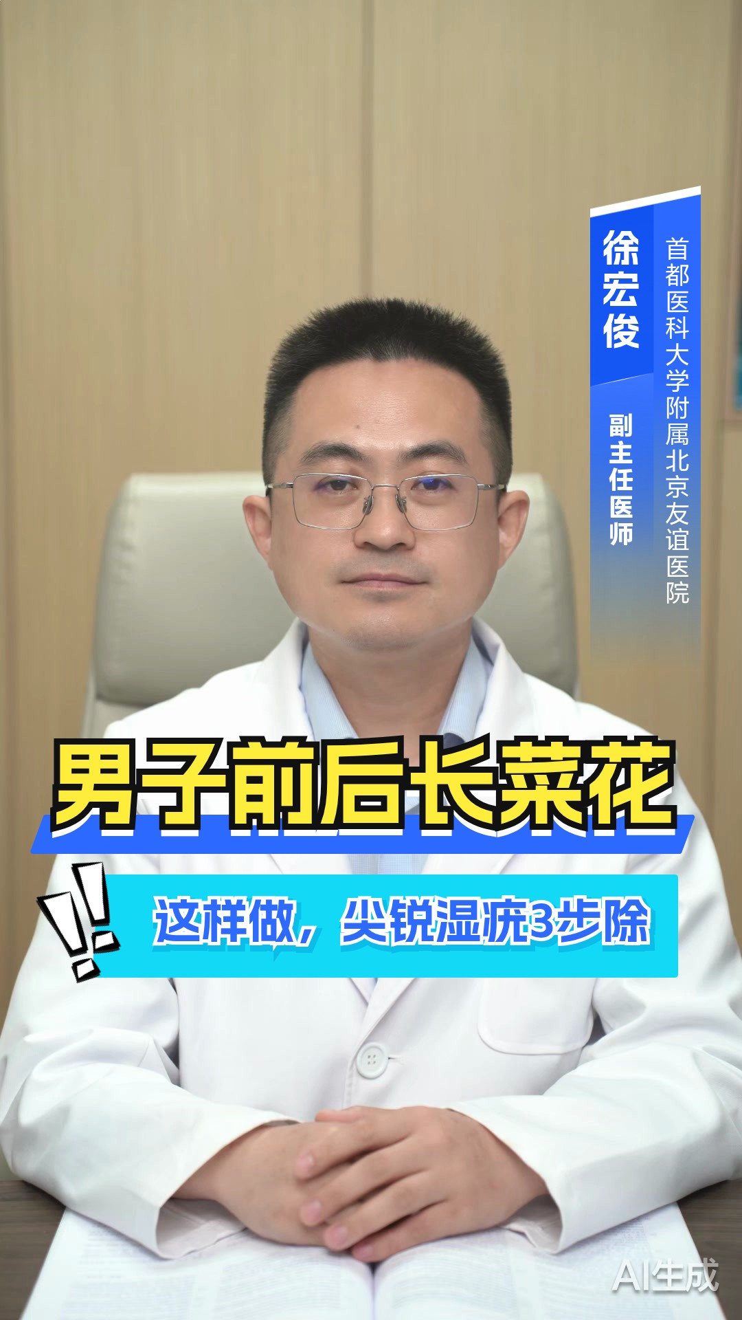 男子前后长菜花，这样做，尖锐湿疣3步除