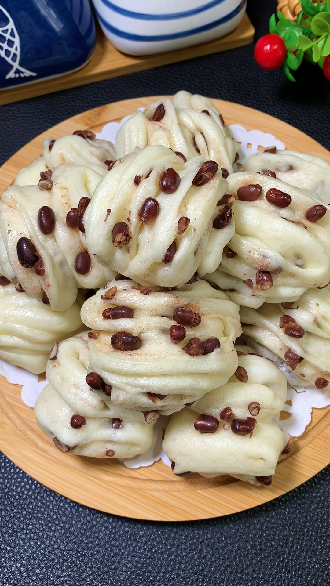 红豆花卷这样做既好看又好吃