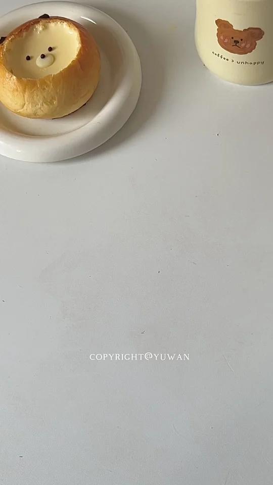 超可爱小熊芋泥布丁面包三重口感