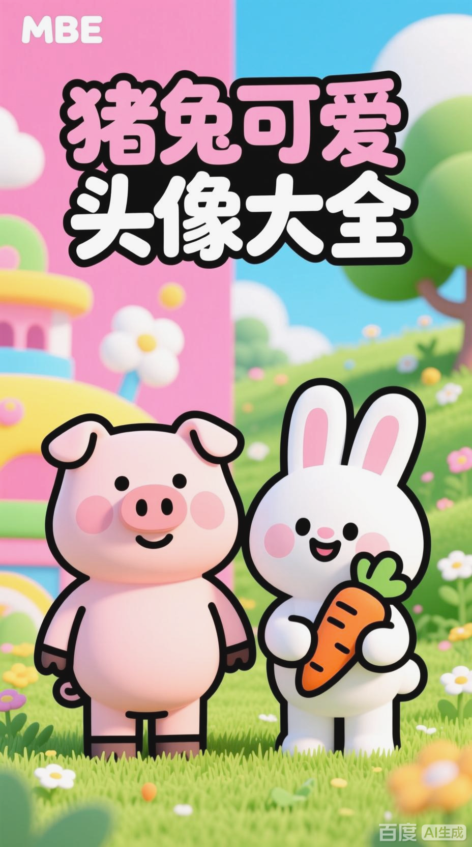 猪和兔的可爱头像