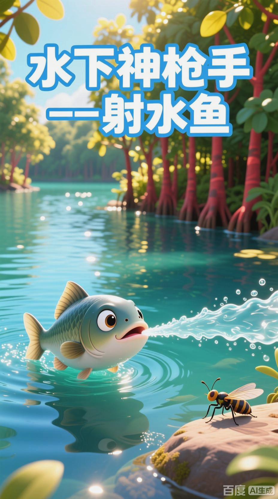 射水鱼如何射落岸边昆虫？