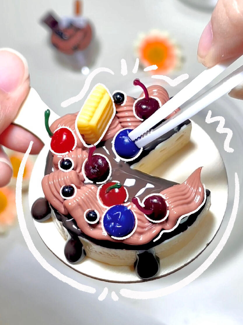 迷你厨房做黑森林一口一个小蛋糕