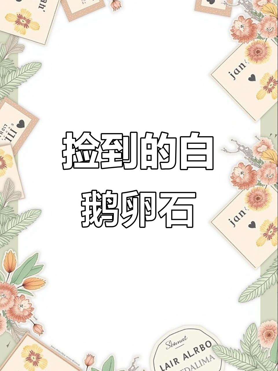 今天捡到一块白色鹅卵石，超美！