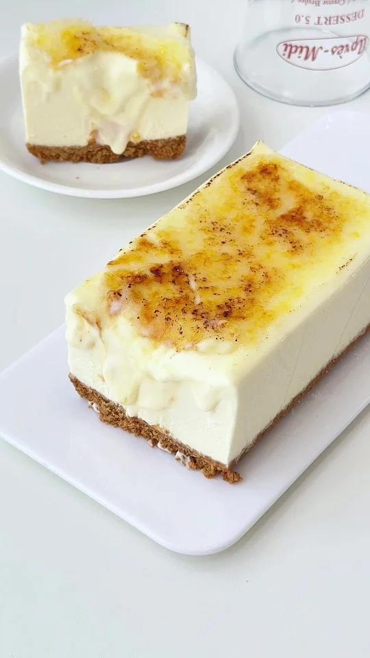 炙烤焦糖冻芝士蛋糕无需烤箱|入口即化