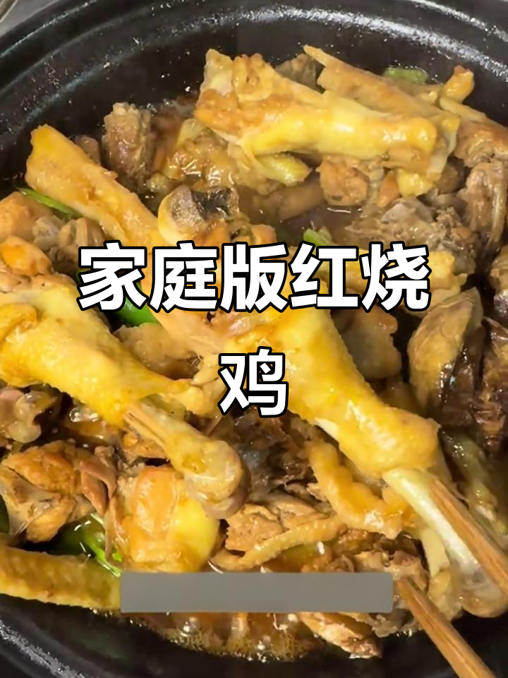 家常红烧鸡,婆婆亲手处理干净,砂锅炖出满满香气