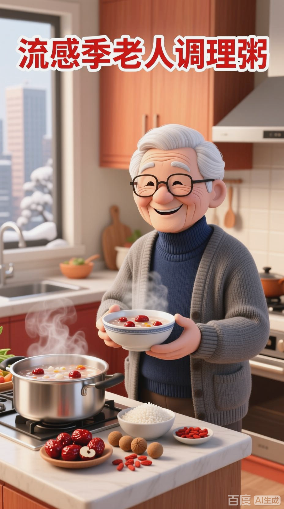 红枣桂圆粥,老人流感调理佳品