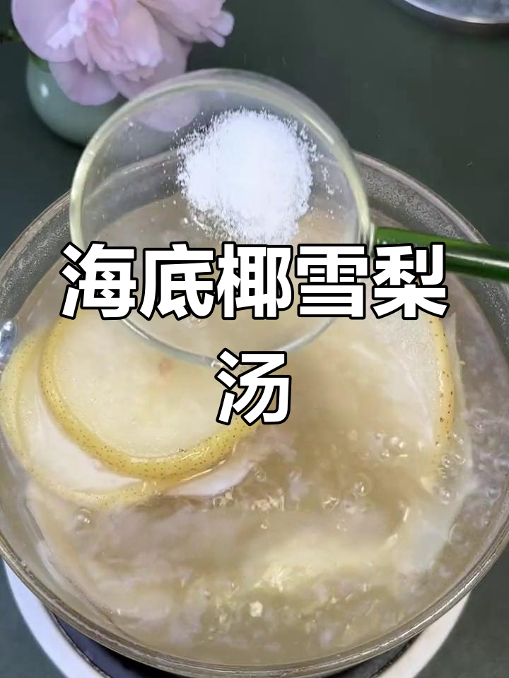 夏日清凉海底椰雪梨汤,润燥养肺