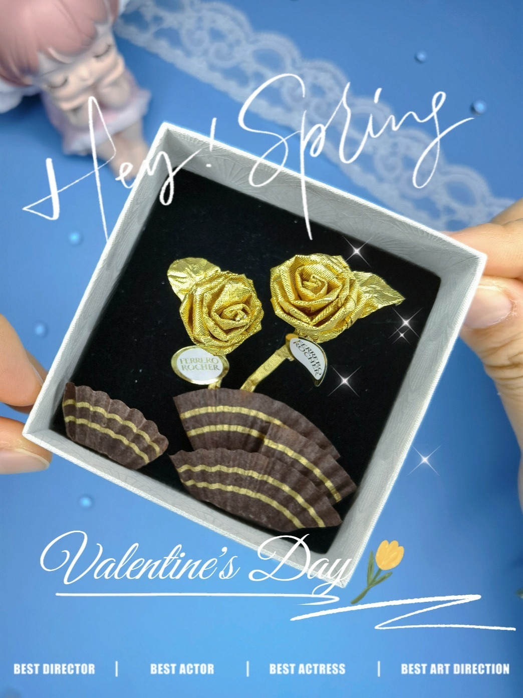 手工折纸费列罗金玫瑰花,保姆级教程来了