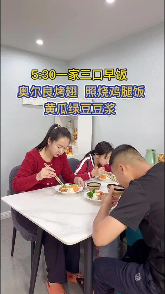 今天女儿要去春游,早点做一家三口早饭:黄瓜绿豆豆浆 奥尔良烤翅 照烧鸡腿饭,美味又好吃 记