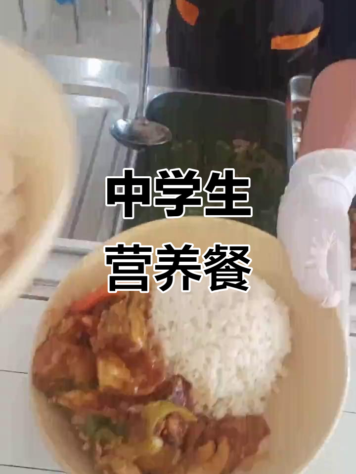 初中生食堂午餐:米饭、烧茄子与百香果糖渍小苹果的完美搭配
