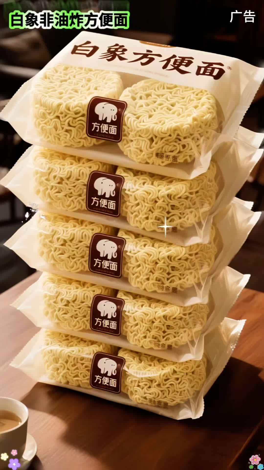 姐妹们今天的早饭啊，这是白象的非油炸的早餐面，而且是鸡蛋面配一个荷包蛋哦，热腾腾的，舒服啊