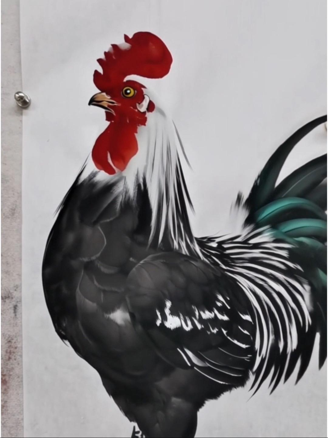 画家李毅 大吉大利 鸡 画鸡 画家王渊