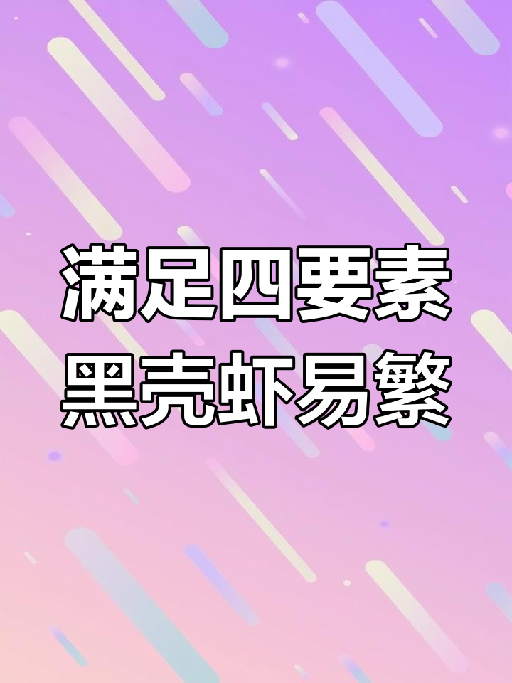 黑壳虾繁殖不再难,四个条件搞定