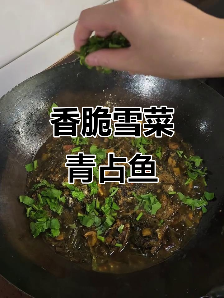 雪菜青占鱼炒出满满香气,今晚必试!
