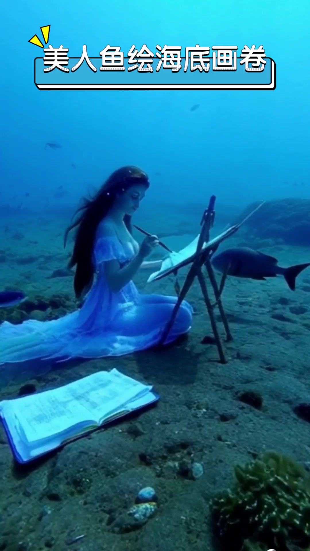 美人鱼绘海底画卷