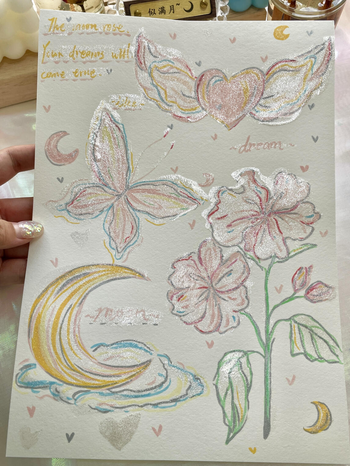 沉浸式速画丙烯马克笔 月光蝴蝶