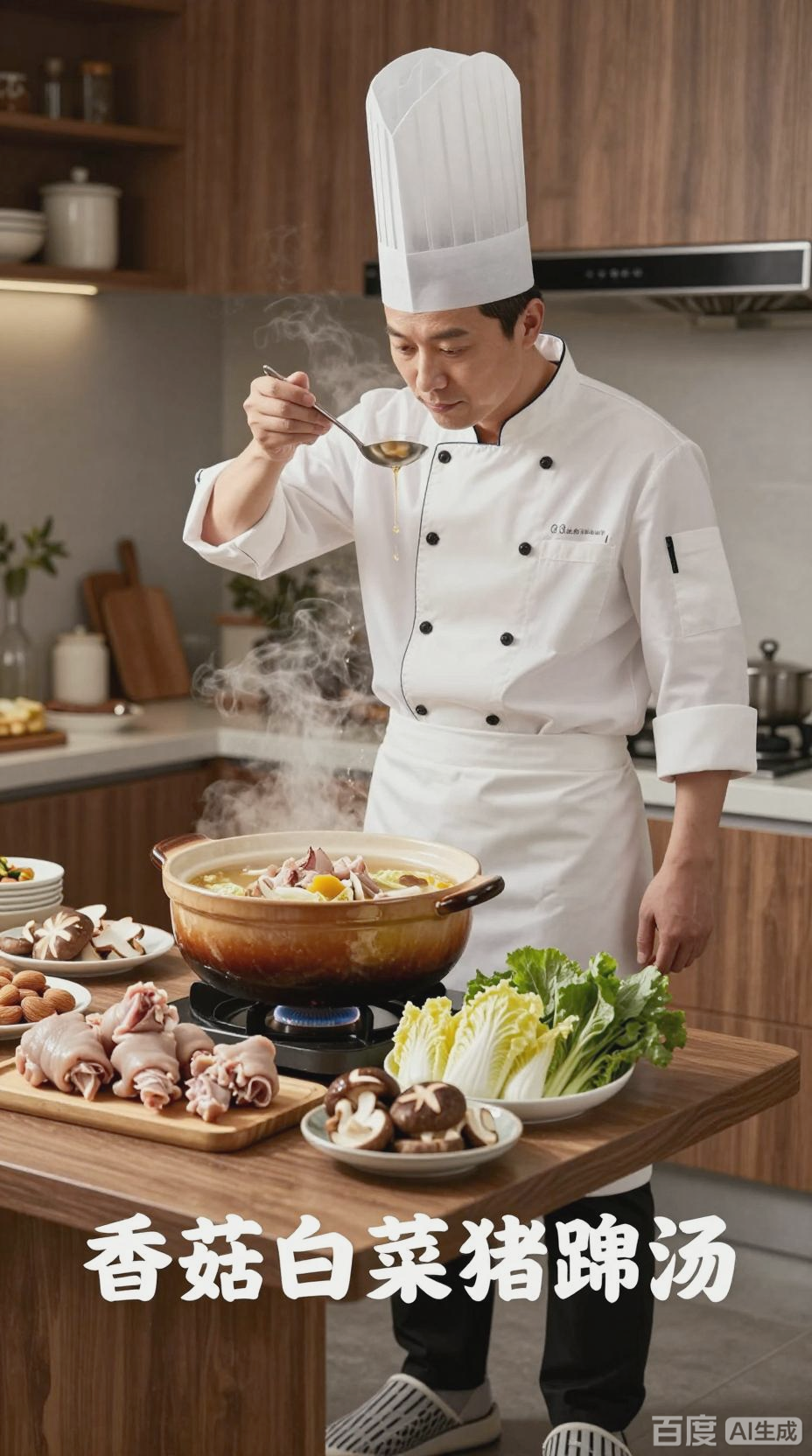 香菇白菜猪蹄汤，美味滋补之选