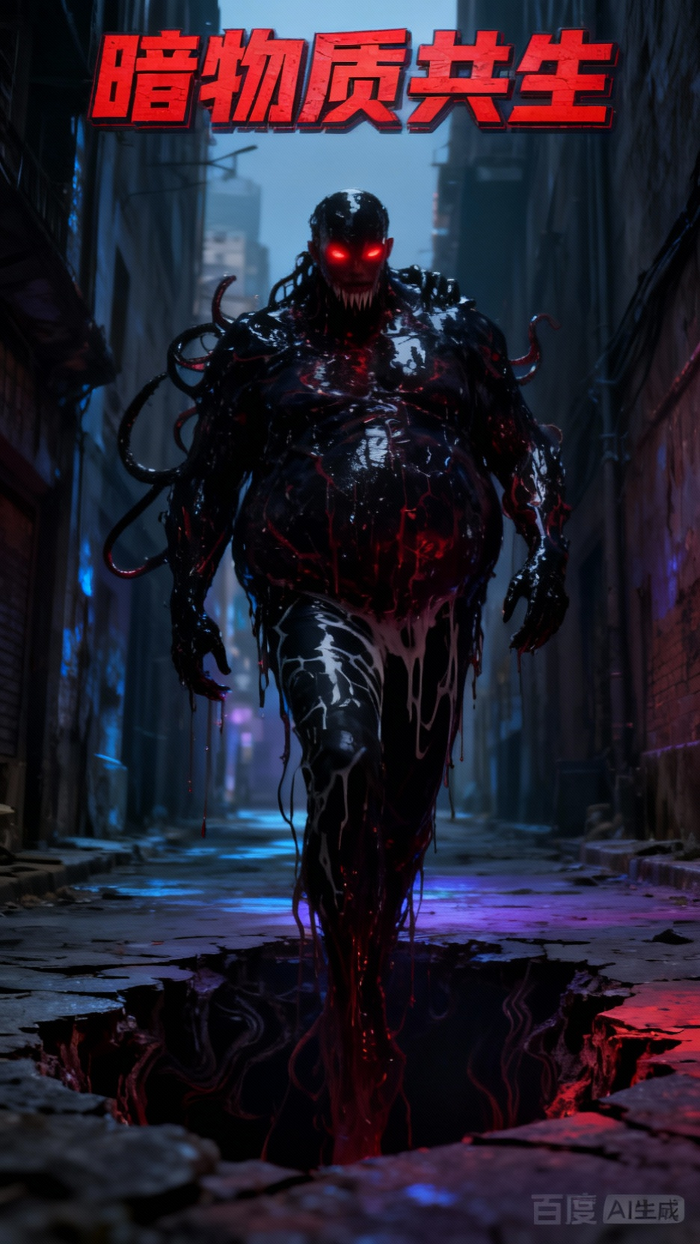 毒液附身肌肉男的奇幻场景