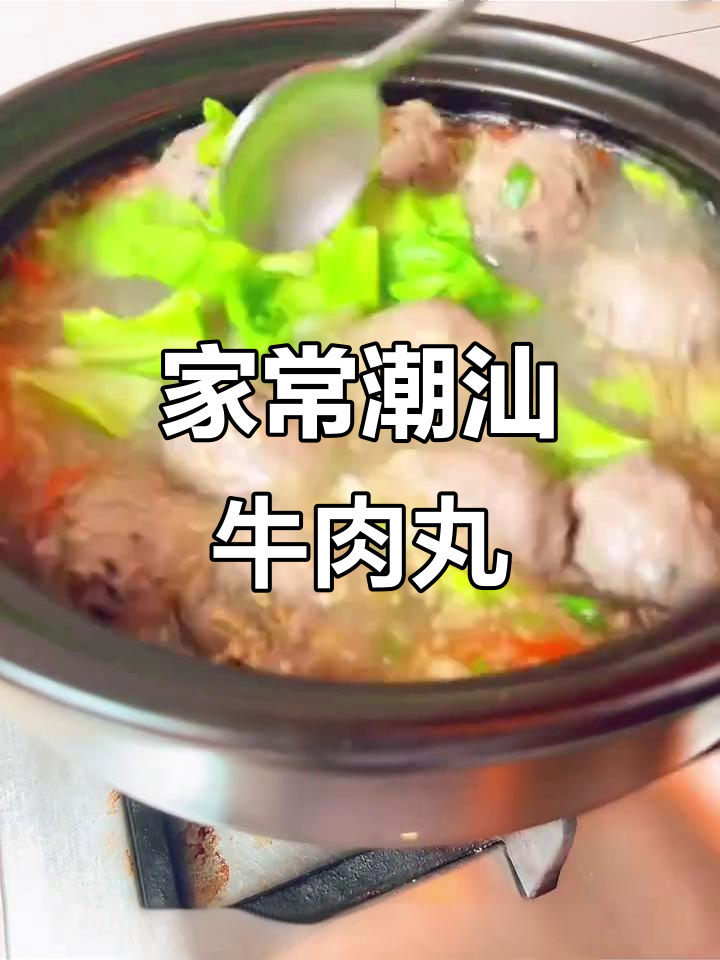 家庭版潮汕牛肉丸，简单又美味，砂锅一煮搞定
