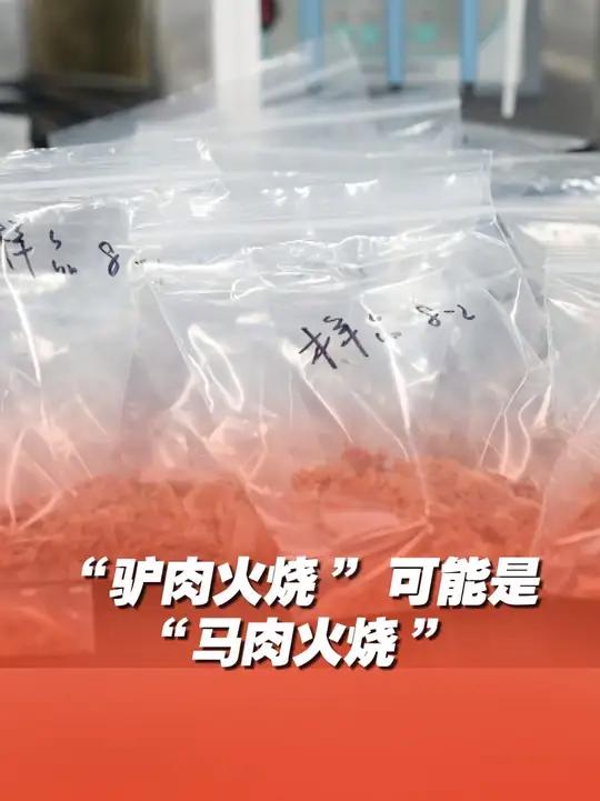 近日，记者在全国多地购买驴肉火烧进行采样检测，12份样本中有7份检测出含有马成分，你吃的“