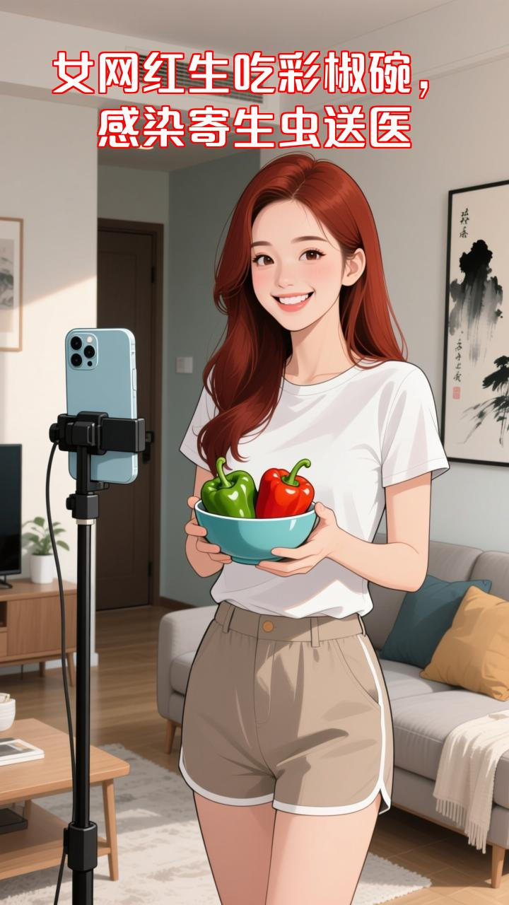 女网红模仿明星彩椒碗减脂，竟感染寄生虫送医