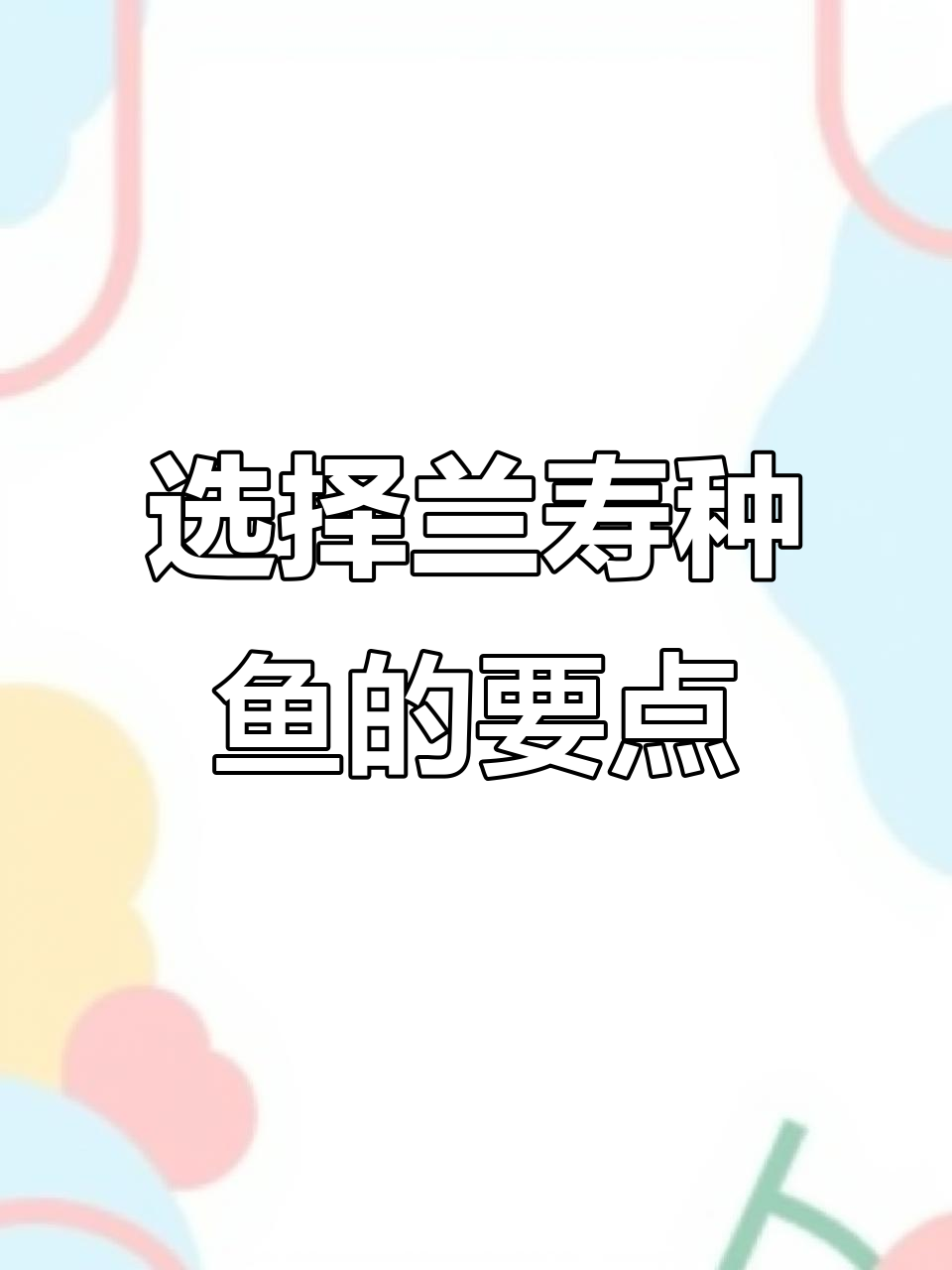 兰寿繁殖种鱼选择技巧:如何挑选优质亲本