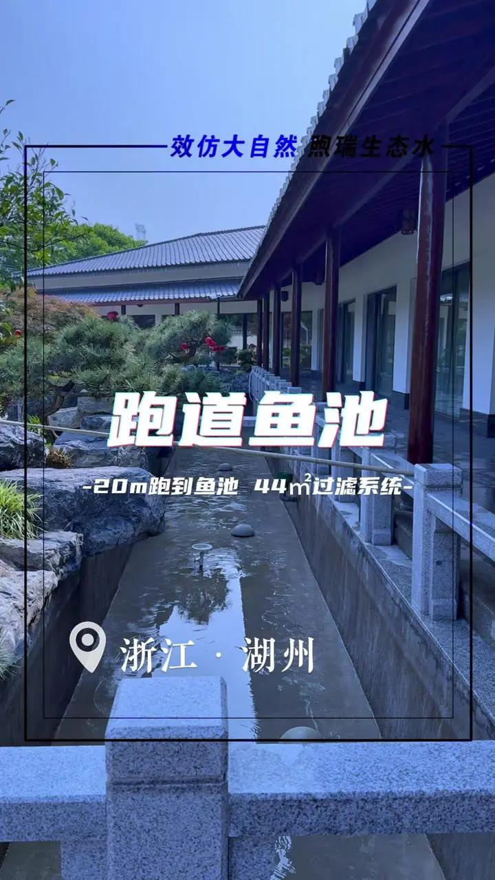 20米跑道鱼池,44平方米过滤系统,11个仓 湖州锦鲤鱼池过滤系统完工,过滤系统非常强大,