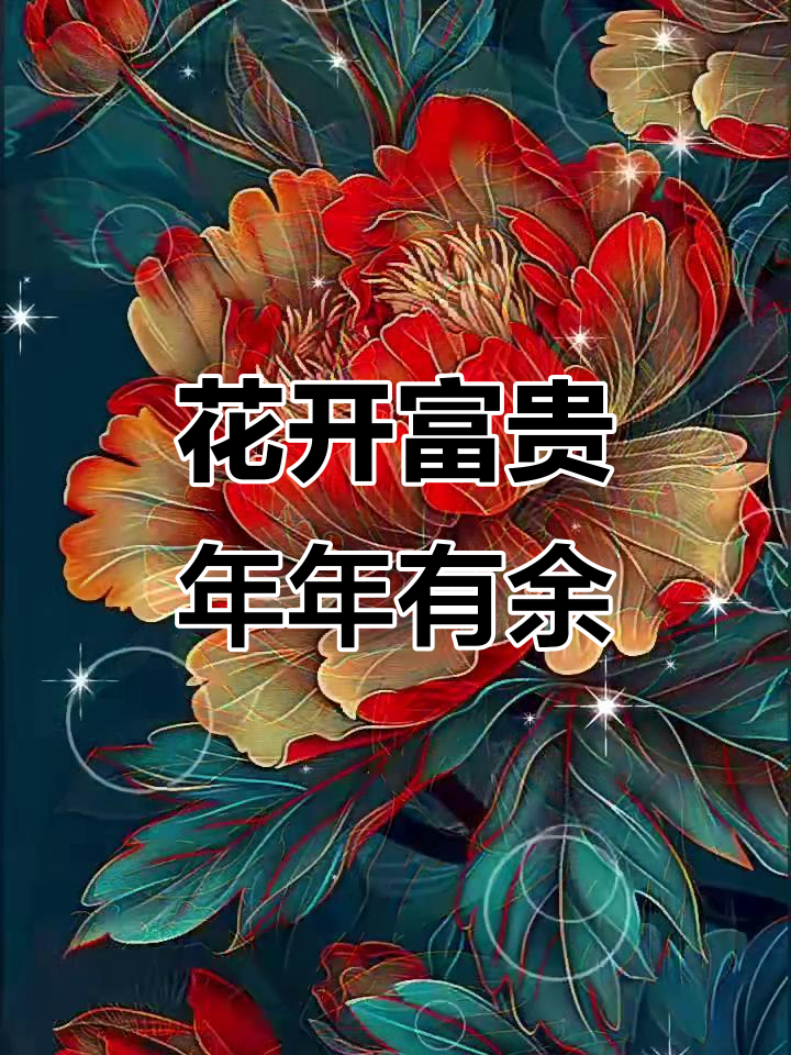 富贵牡丹壁纸,大红大绿映衬好运连连