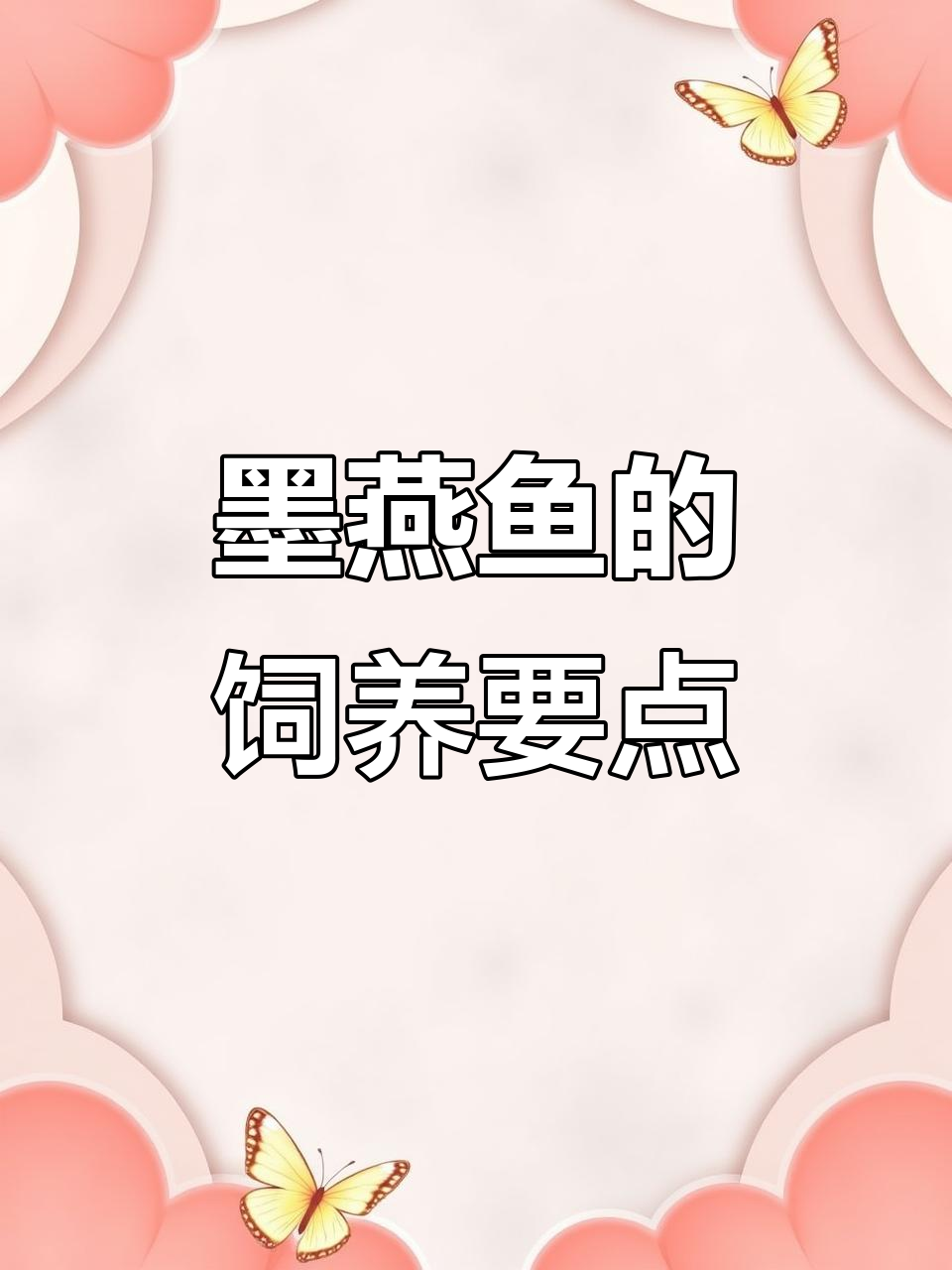 墨燕鱼的生活环境与养殖技巧,了解这些让它更健康