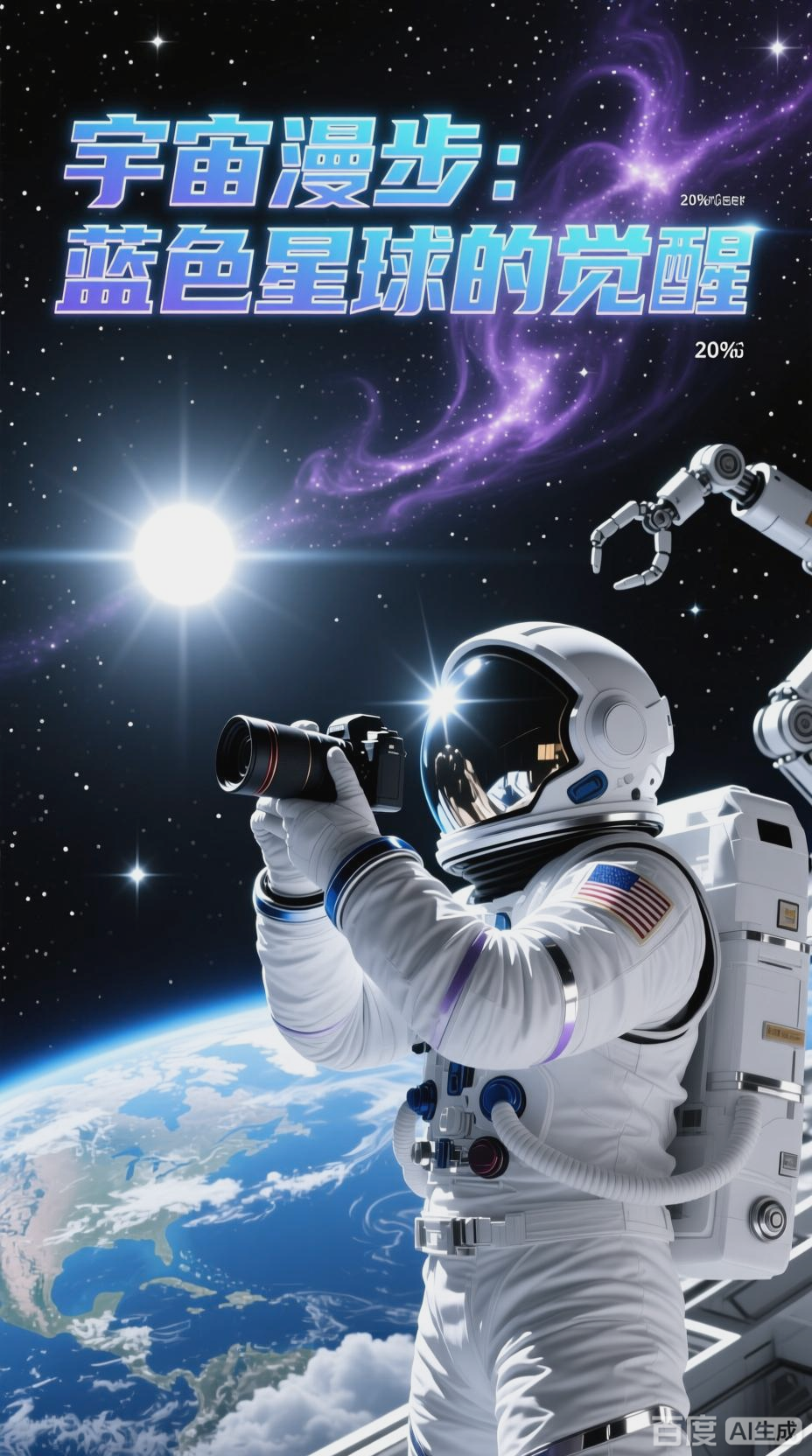 宇航员宇宙漫步,探索星辰大海