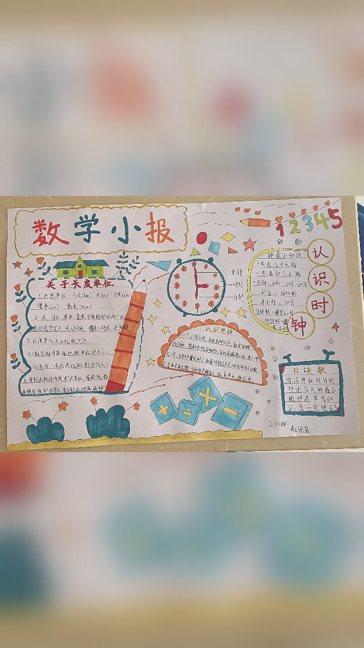 数学手抄报三年级上册