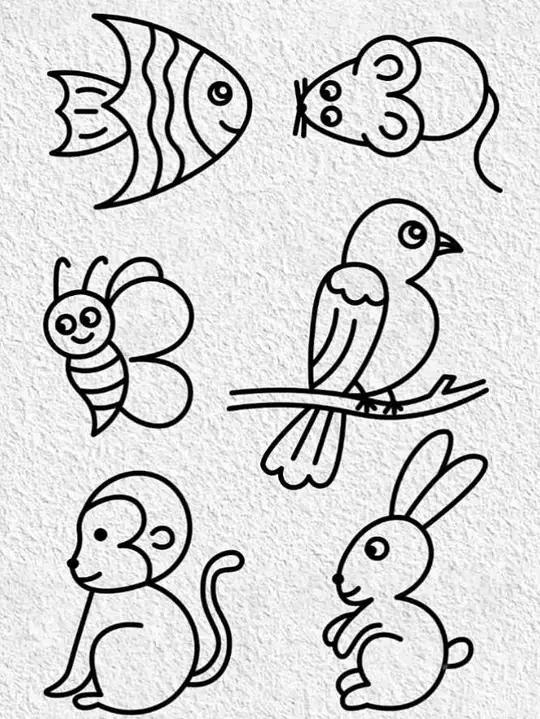 6个3画6只小动物 #简笔画 #画画教程 #亲子互动